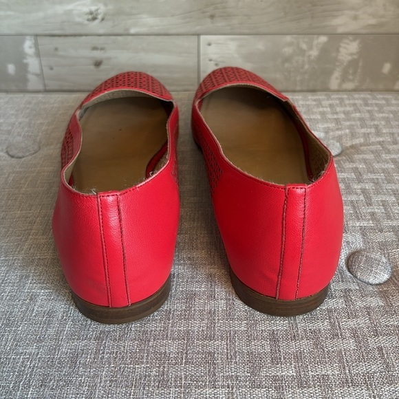 J. CREW Vibrant Red Italian Leather Perforated Loafers - Picture 9 of 10